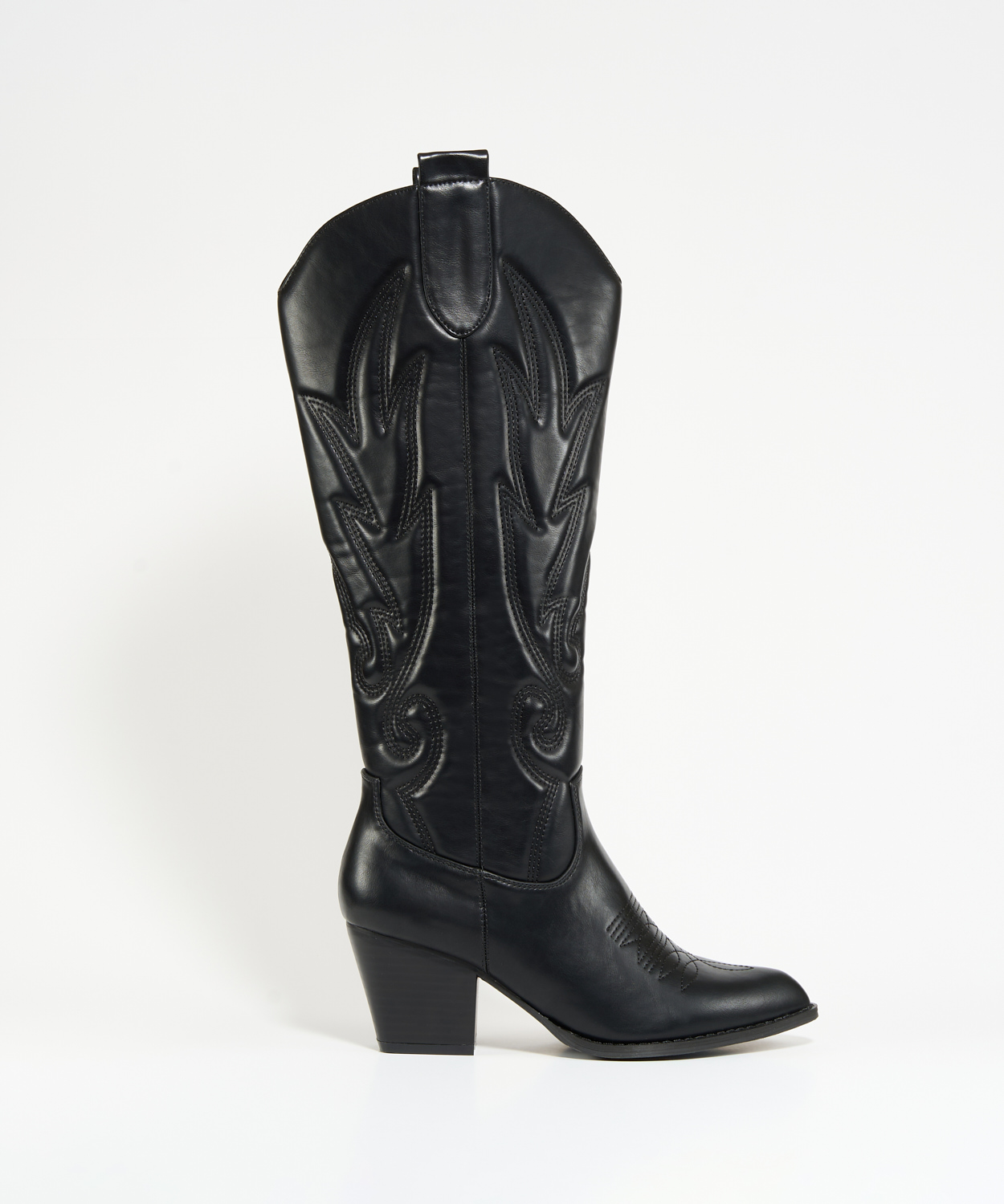 Bota cowboy com costura em relevo image number null